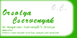 orsolya cservenyak business card